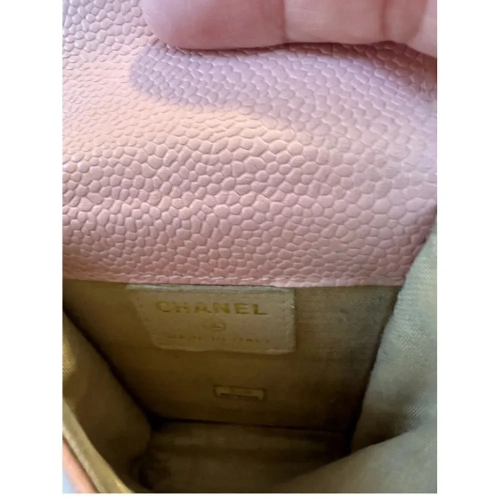 Chanel pink leather mini bag